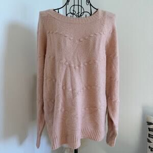 Magnolia Boutique Pink Cozy Soft Textured Knit Sweater Medium
